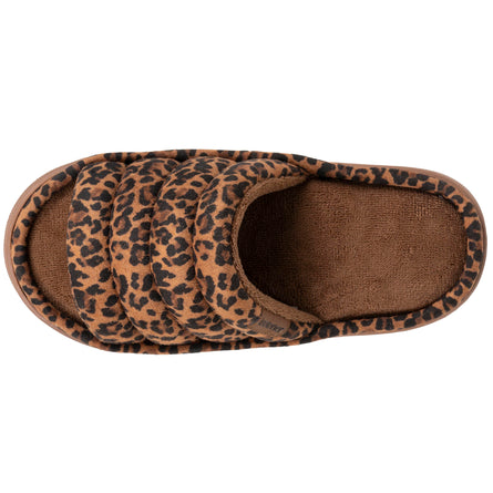 Chaussons sandales Femme BLOUP Léopard camel - Isotoner