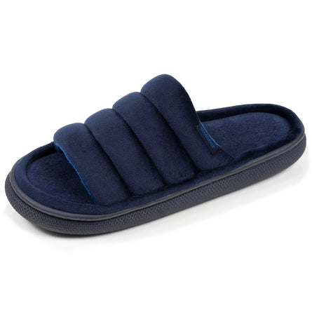 Chaussons sandales Homme BLOUP Marine velours - Isotoner
