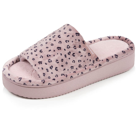 Chaussons sandales plateforme Femme Léopard blush - Isotoner
