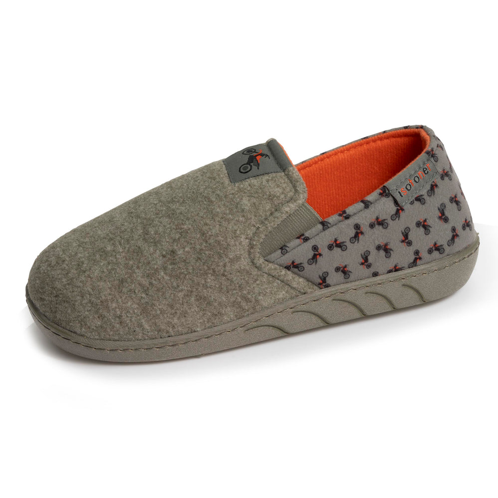 Chaussons sans-gênes Junior motos Kaki chiné - Isotoner