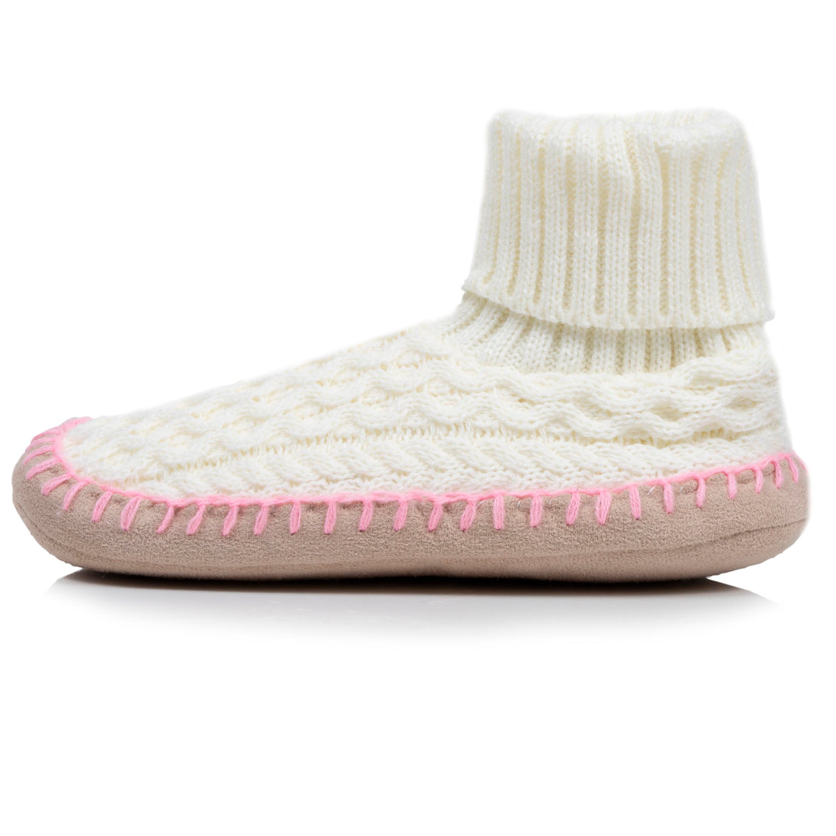 Chaussons scandinaves Femme maille Ivoire