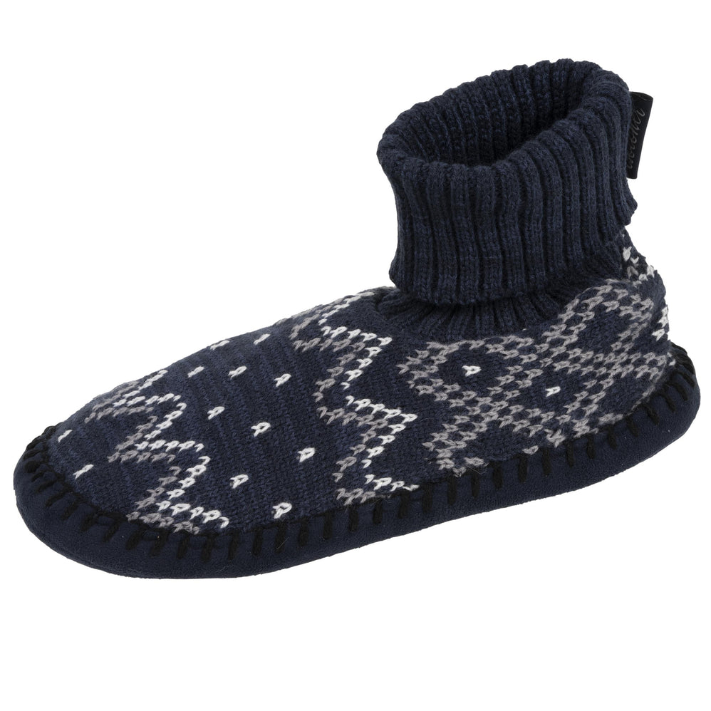 Chaussons scandinaves Homme Jacquard marine - Isotoner