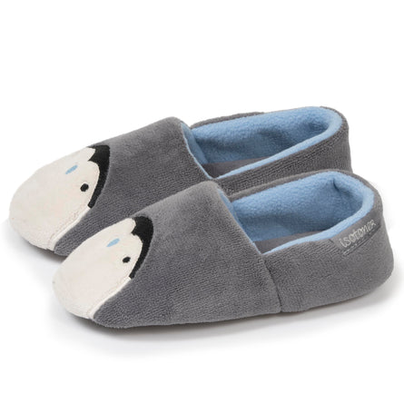 Chaussons slippers Enfant Gris Pingouin Blanc - Isotoner