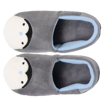Chaussons slippers Enfant Gris Pingouin Blanc - Isotoner
