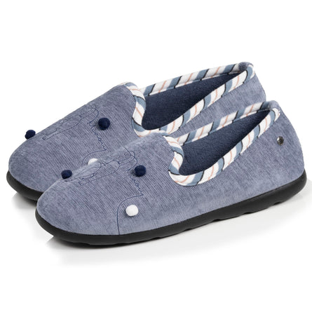 Chaussons slippers Femme Bleu denim - Isotoner