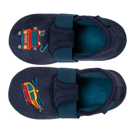 Chaussons slippers Garçon Pompier Marine - Isotoner