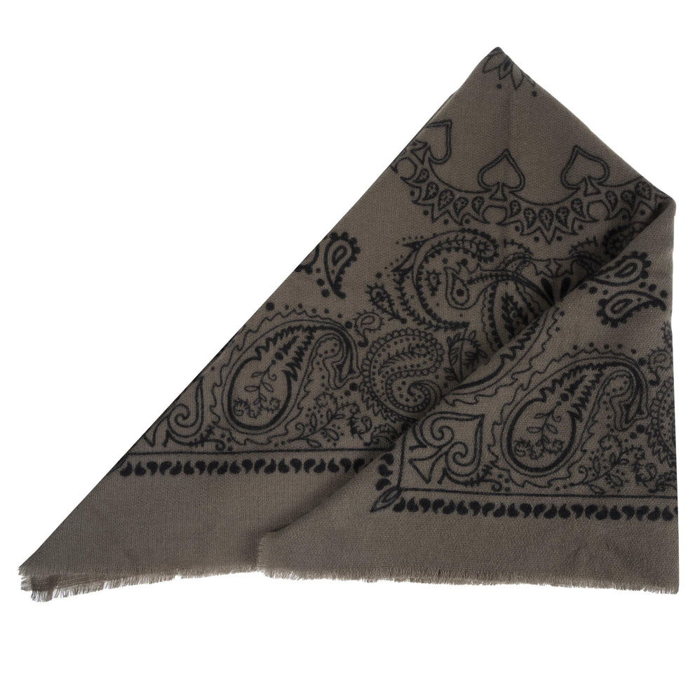 Echarpe Bandana carrée Femme Maille Kaki - Isotoner