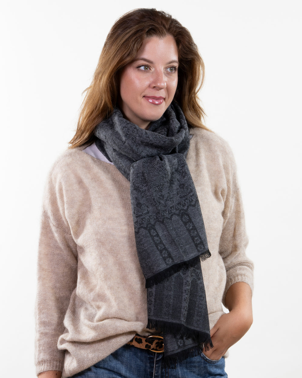 Écharpe Mixte Ultra-doux Motifs Noir - Isotoner