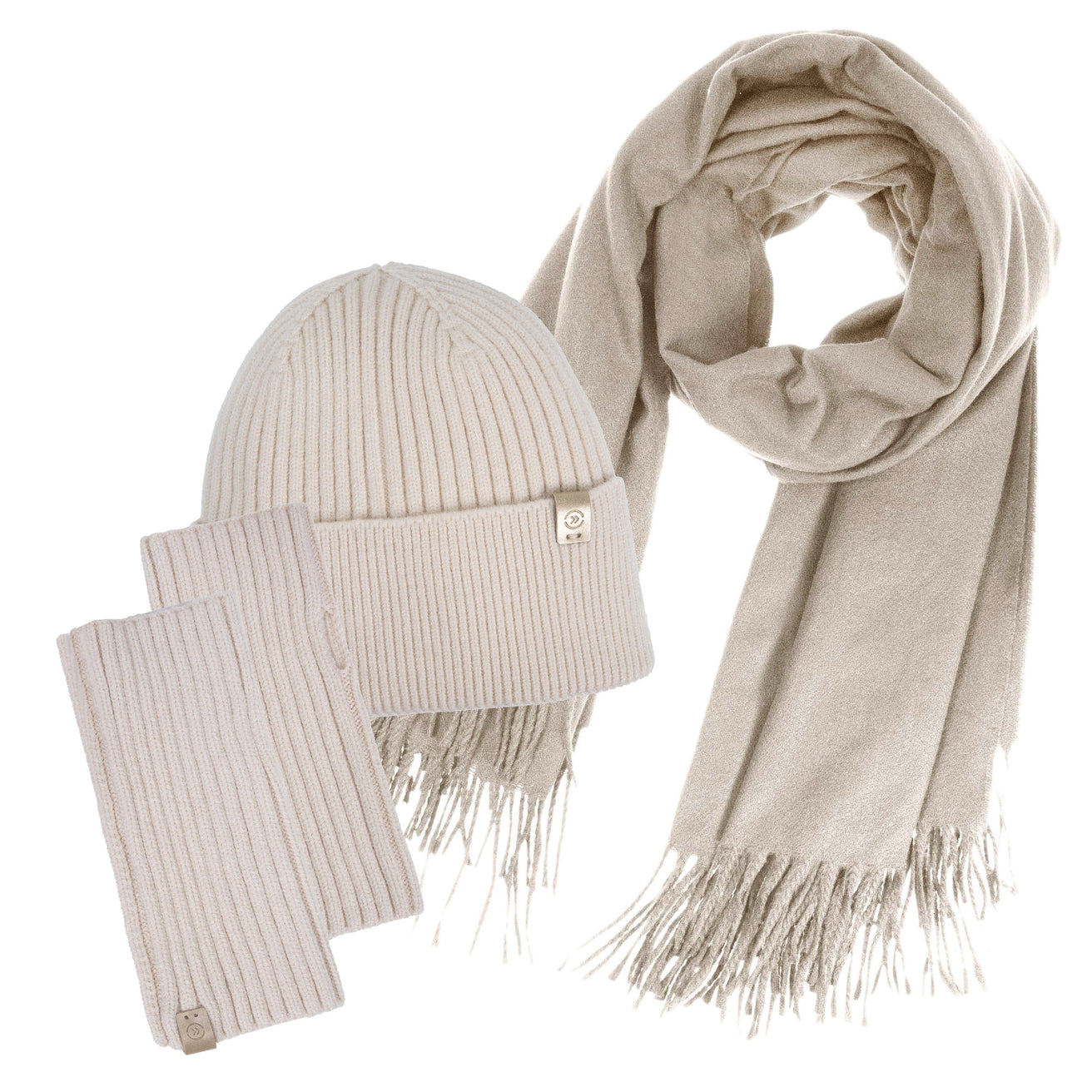 Écharpe Plaid Femme Soft Touch Beige