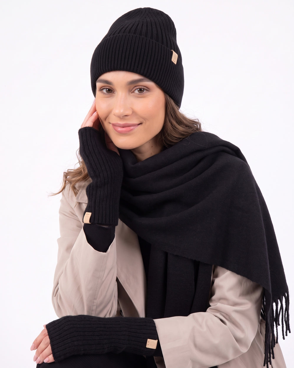 Mitaines Femme maille Ultra-doux Noir - Isotoner