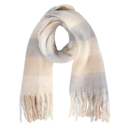 Echarpe plaid Femme avec franges Beige/Gris - Isotoner