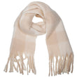 Echarpe plaid Femme avec franges Crème