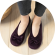 Chaussons ballerines Femme Nœud Aubergine
