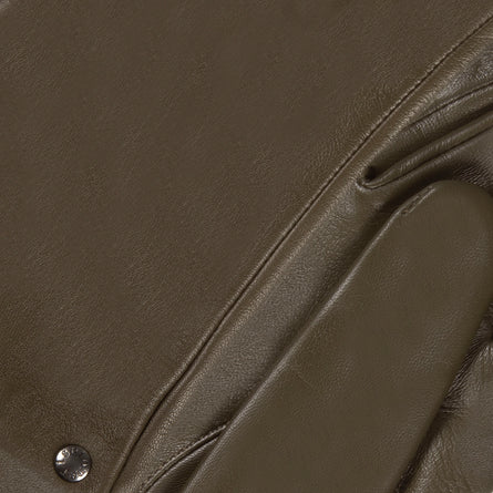 Gants Femme cuir doublé soie Olive - Isotoner