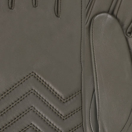 Gants Femme Cuir d'agneau Kaki surpiqûres - Isotoner