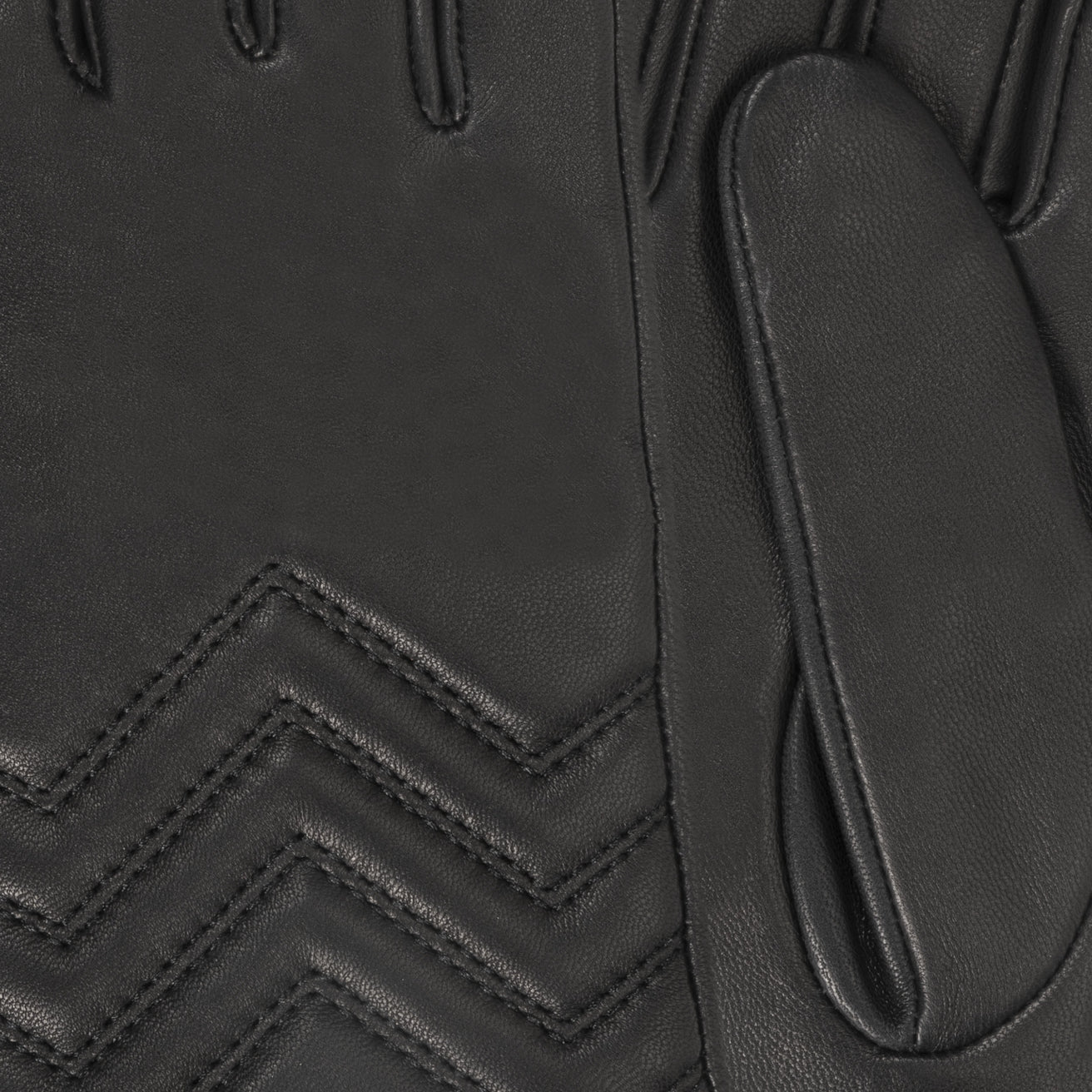 Gants Femme Cuir d'agneau Noir détails surpiqûres