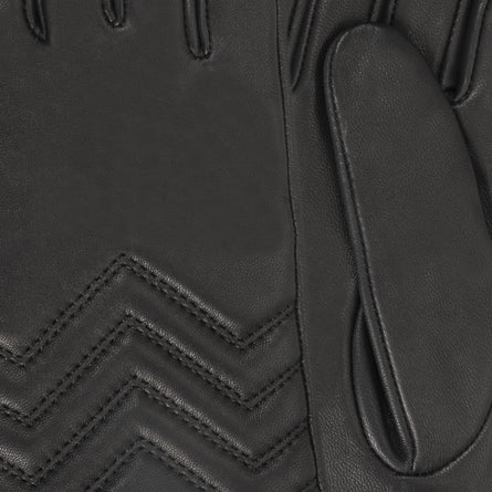 Gants Femme Cuir d'agneau Noir détails surpiqûres - Isotoner