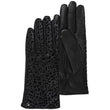 Guantes Mujer Táctiles Cuero de cordero Negro Leopardo