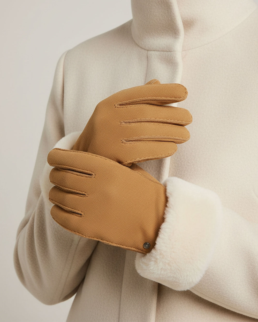 Guantes Mujer cuero/piel Caramelo - Isotoner