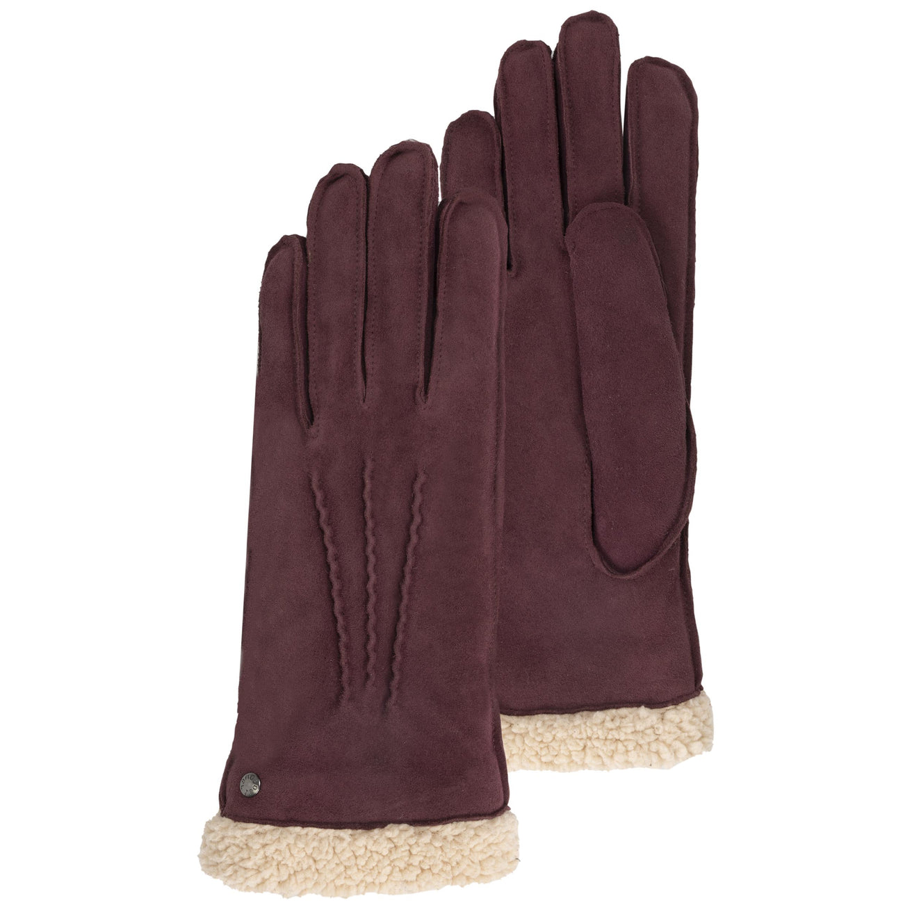 Gants Femme cuir velours fourrés Bordeaux