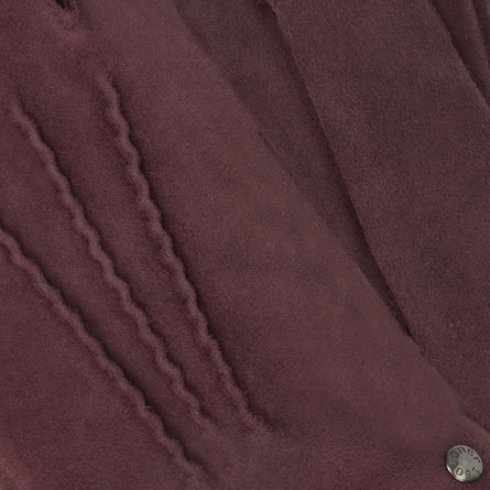 Gants Femme cuir velours fourrés Bordeaux - Isotoner