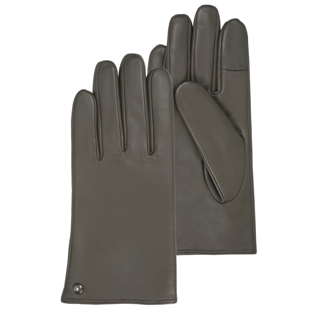 Gants Femme tactiles Cuir Chaud Kaki - Isotoner