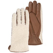 Gants Femme tactiles Cuir Chaud Sherpa/Cognac