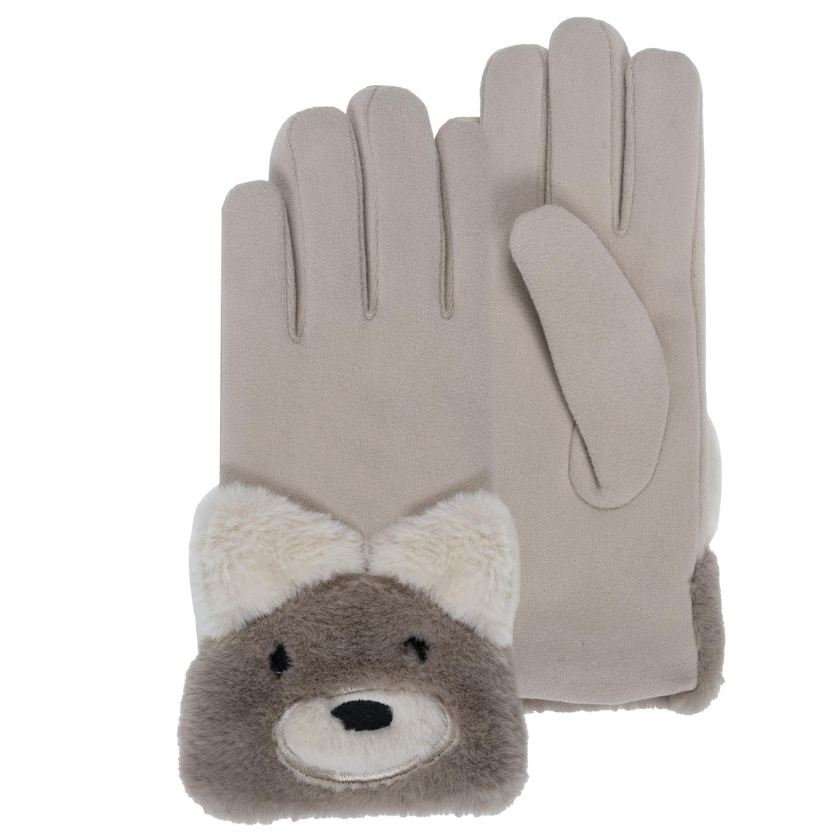Gants Fille 6/8 ans Beige Imitation fourrure