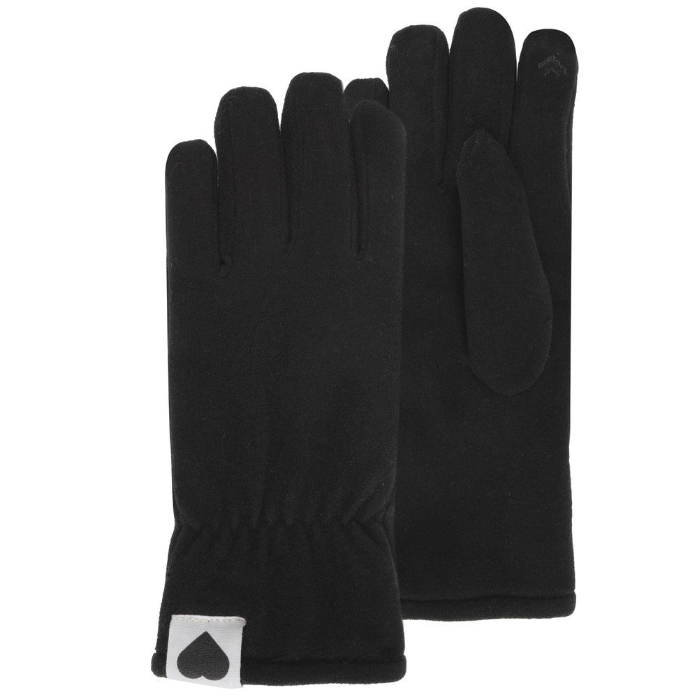 Gants Enfant 10/12 ans Polaire Noire Cœur - Isotoner
