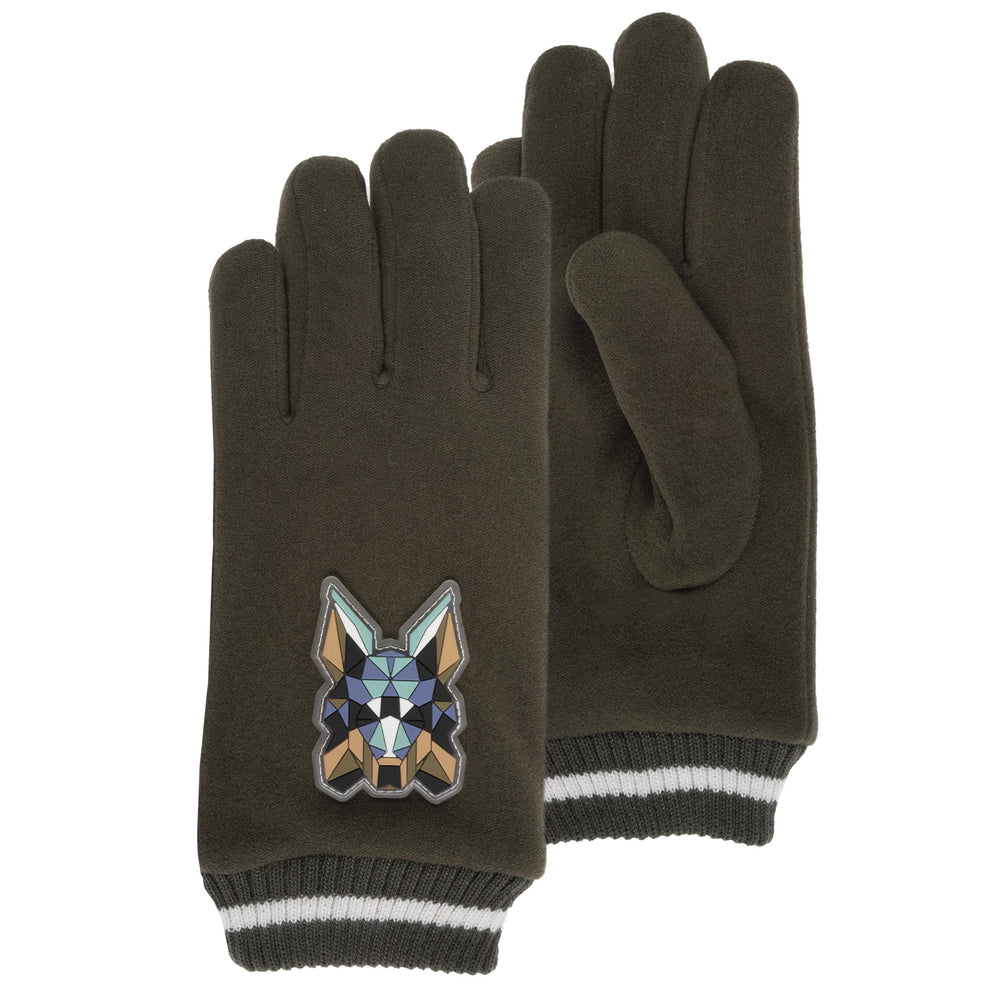 Gants Garçon 6/8 ans Kaki Patch Loup - Isotoner