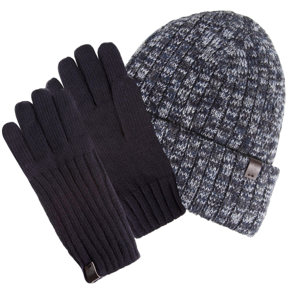 Gants Homme Maille côtelée Marine - Isotoner