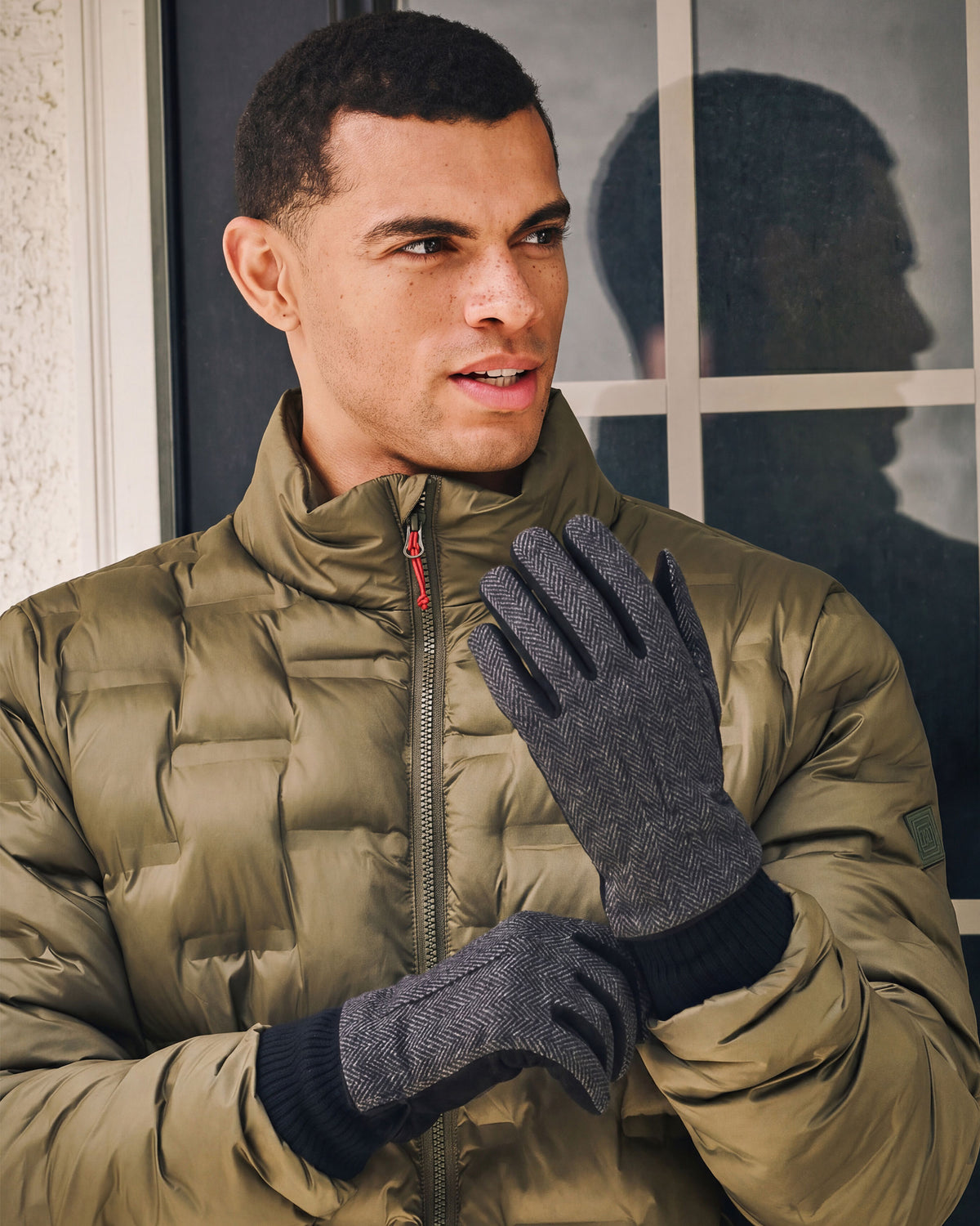 Gants Homme tactiles laine chevrons