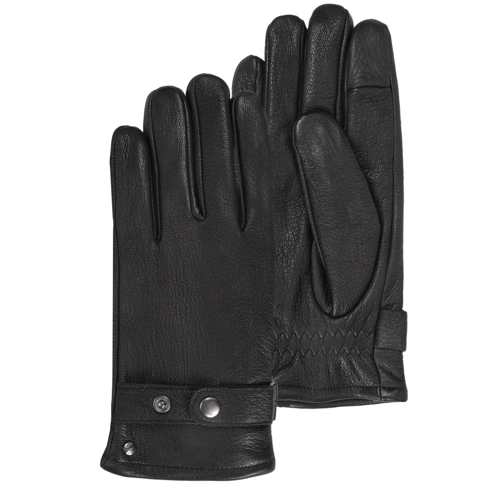Gants cuir Homme Noir patte de resserrage - Isotoner
