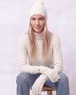 Gants Femme Maille d'Aran Blanc