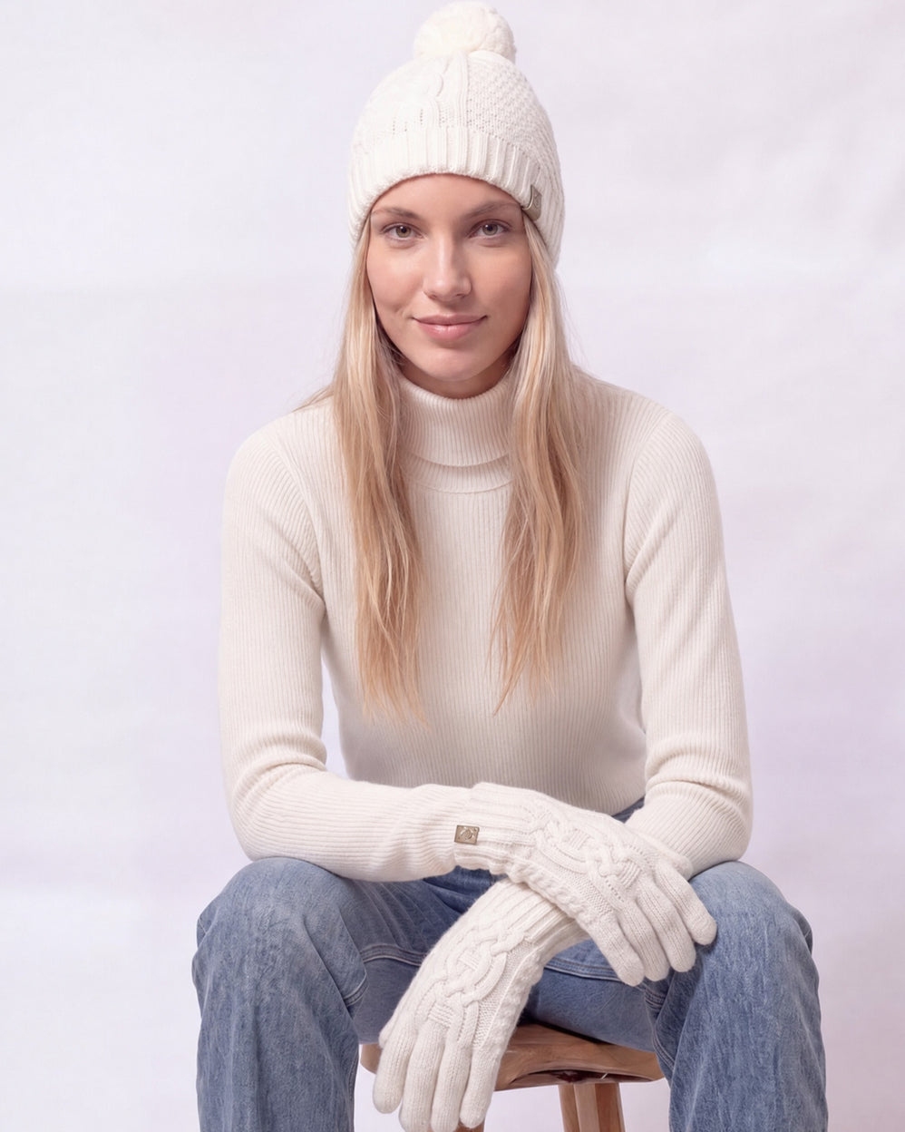 Bonnet Femme Maille d'Aran Blanc - Isotoner