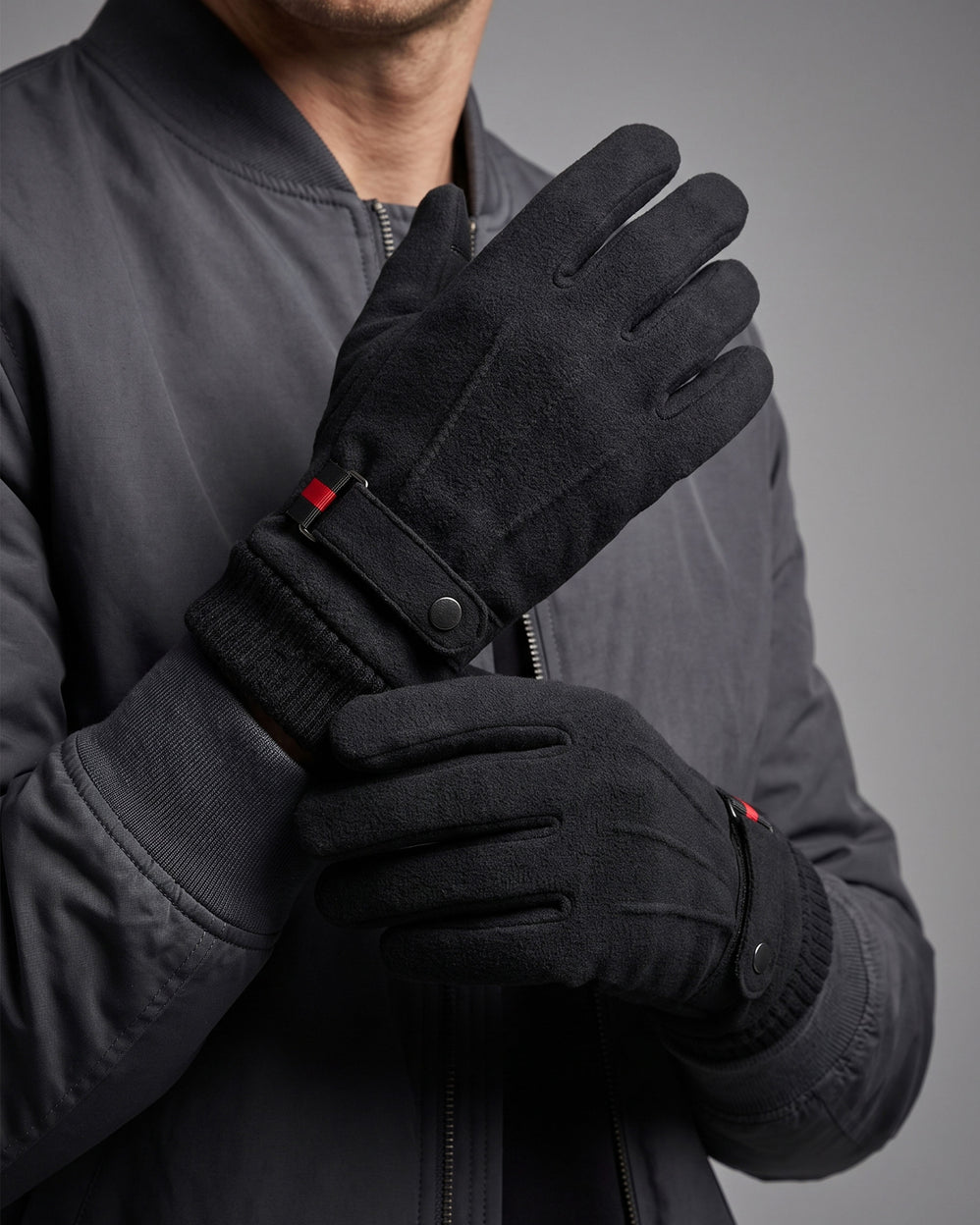 Gants Homme tissu microfibre Noir - Isotoner