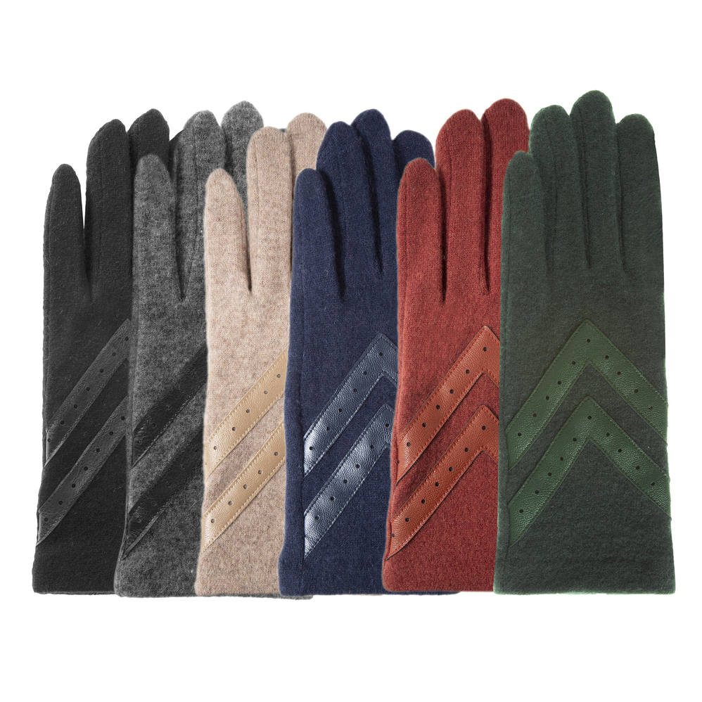 Gants Femme tactiles laine Noir - Isotoner