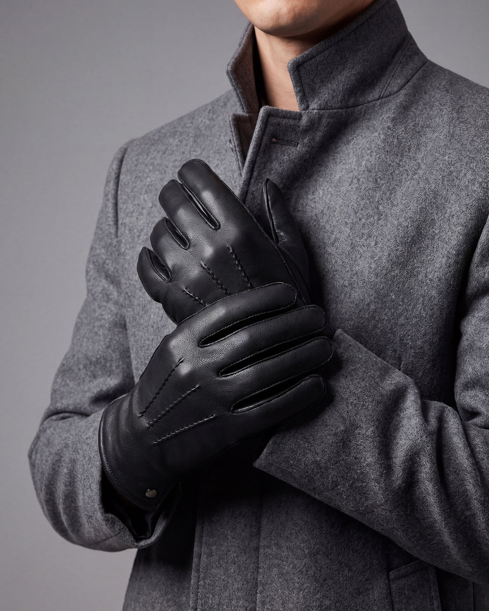 Guantes Hombre cuero Negro 3 varillas - Isotoner