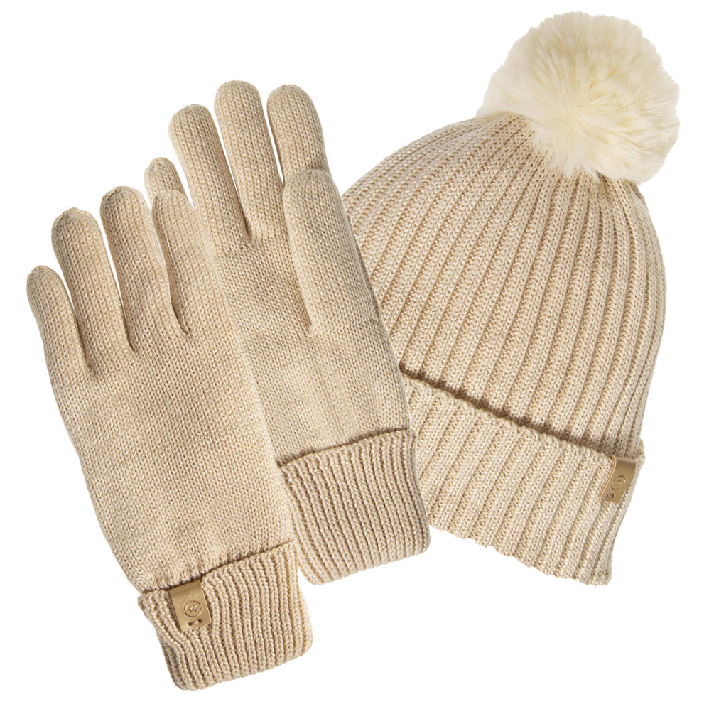 Gants Femme Maille recyclée Beige - Isotoner
