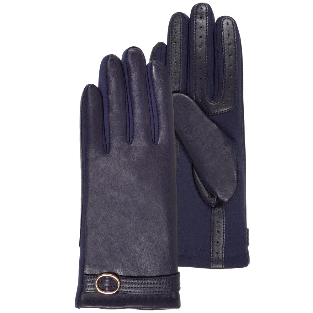 Gants Femme tactiles cuir de mouton Marine - Isotoner