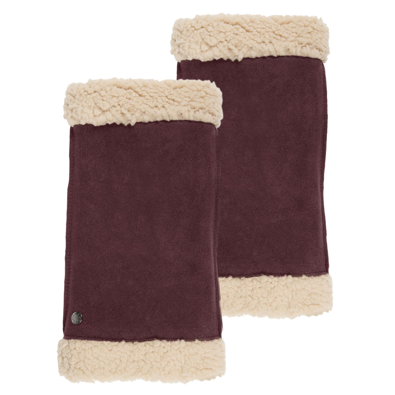 Mitaines Femme cuir velours fourré Bordeaux