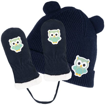 Moufles Enfant 2/4 ans Hibou Marine - Isotoner