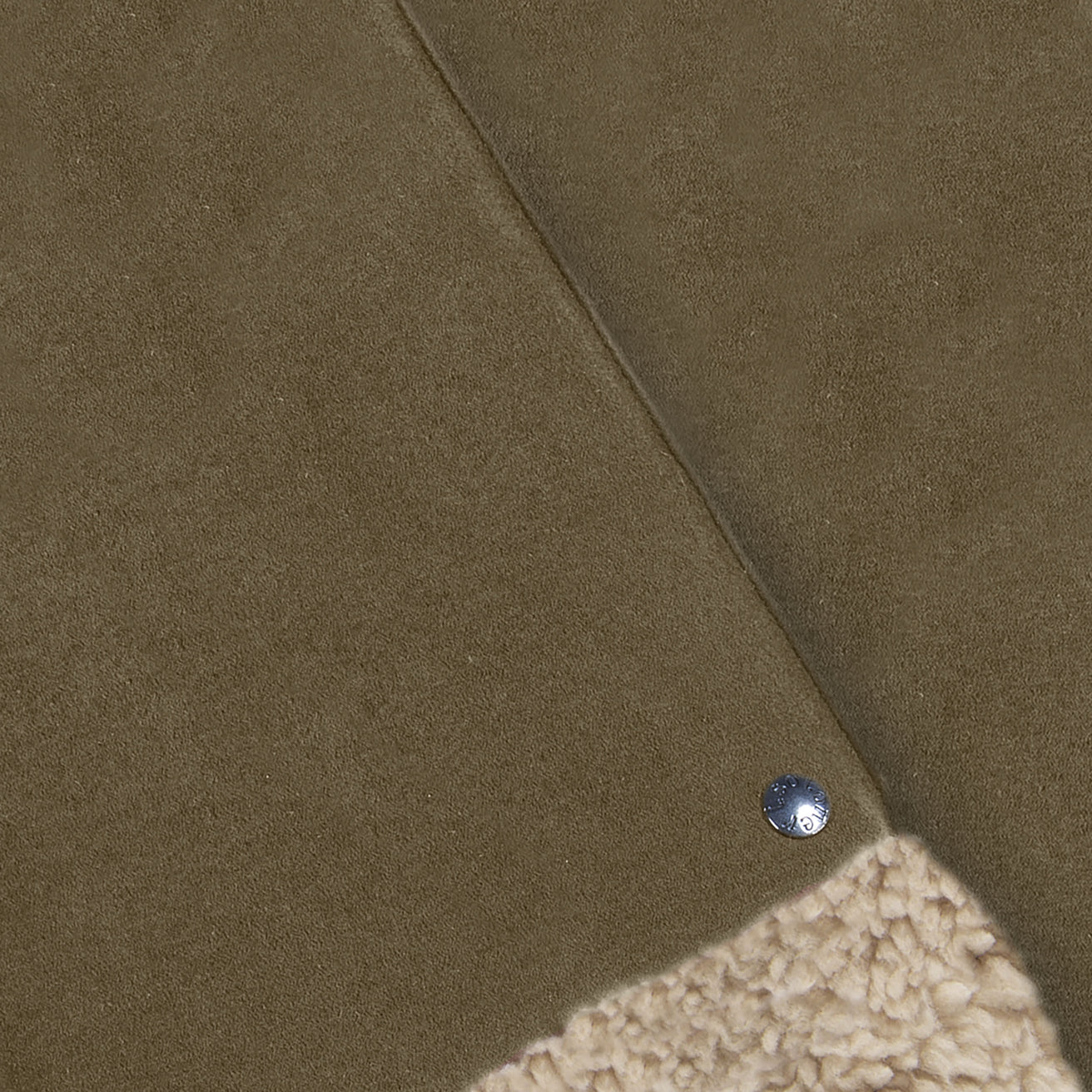 Moufles Femme en cuir imitation fourrure Olive