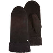 Moufles Femme en cuir imitation fourrure Noir