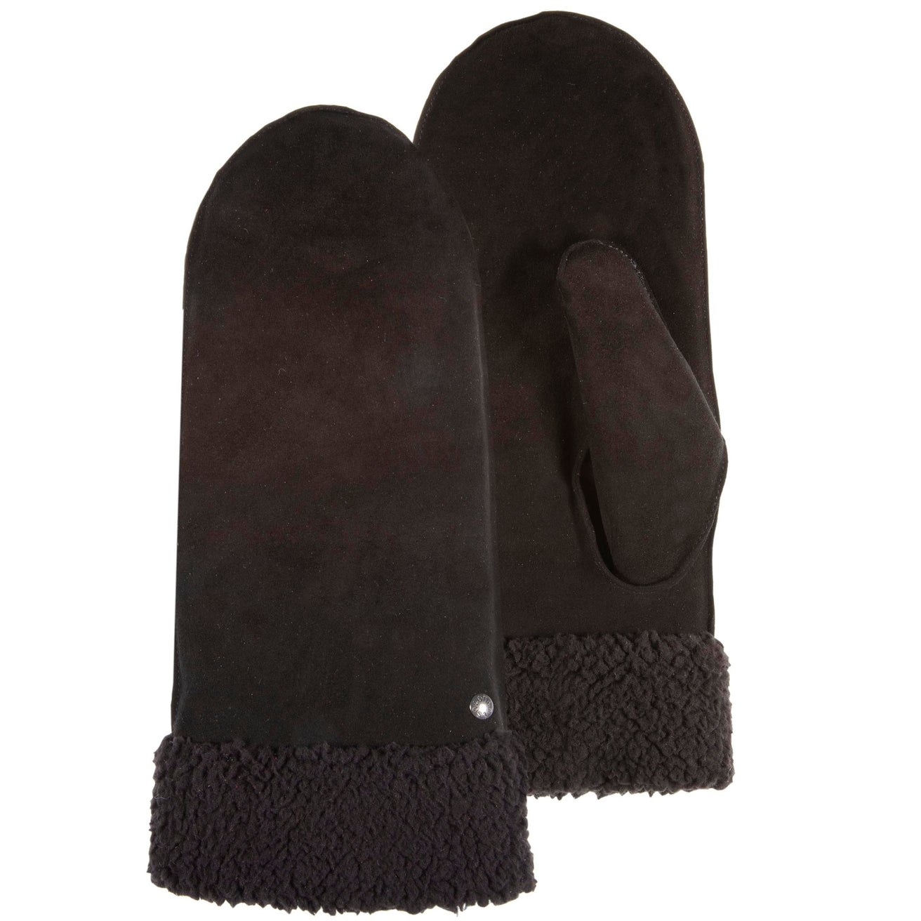 Moufles Femme en cuir imitation fourrure Noir