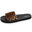 Mules chancletas Mujer moldeadas Leopardo/Negro