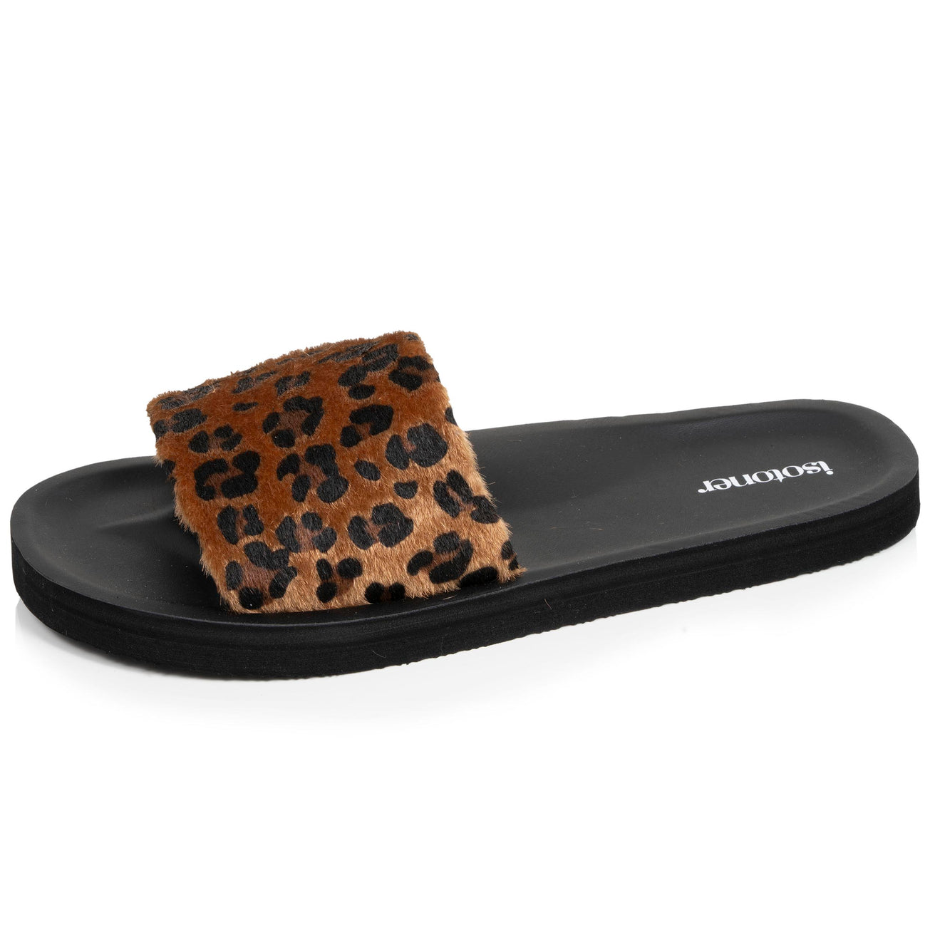 Mules chancletas Mujer moldeadas Leopardo/Negro