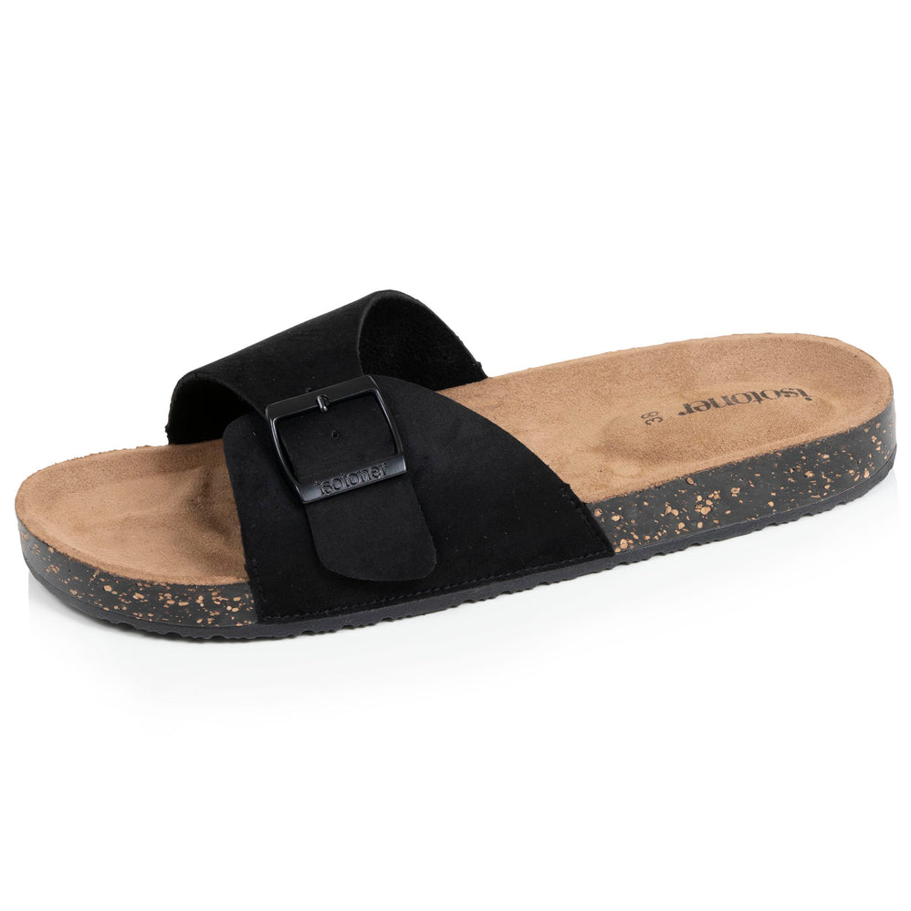 Mules Sandales Femme simple bride Noir - Isotoner