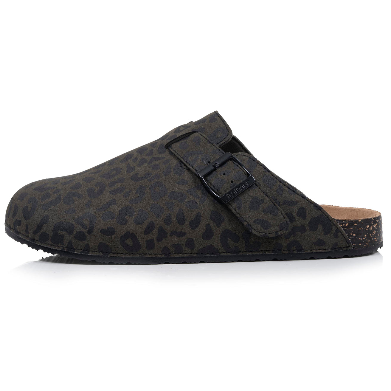 Mules Sabots Femme Kaki Léopard