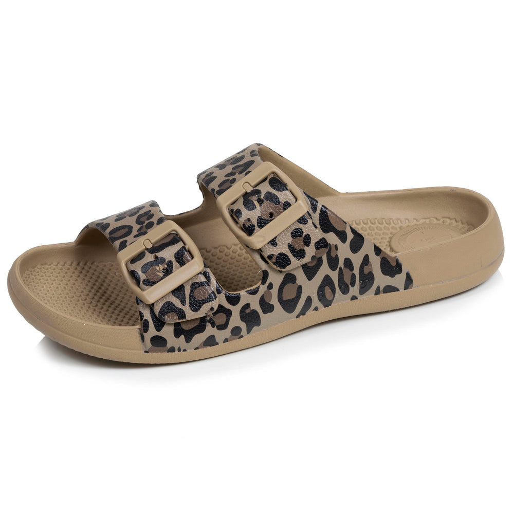 Mules claquettes Femme ajustable Léopard - Isotoner